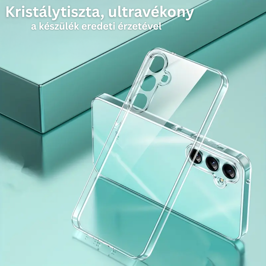 Ultra vékony, átlátszó tok Samsung modellekhez – kameravédelemmel