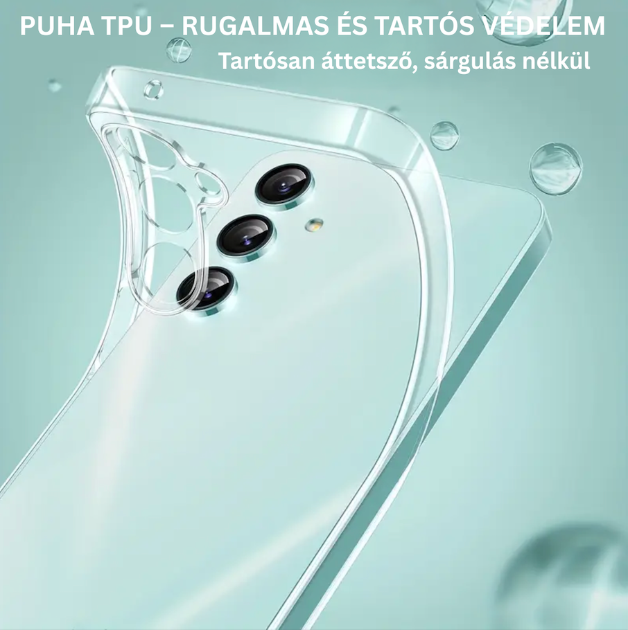 Ultra vékony, átlátszó tok Samsung modellekhez – kameravédelemmel